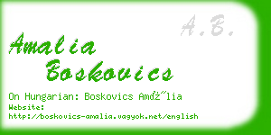 amalia boskovics business card